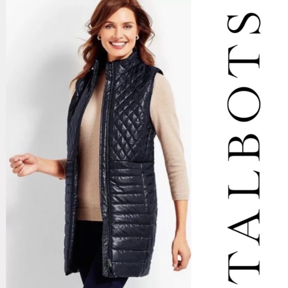talbots long puffer vest